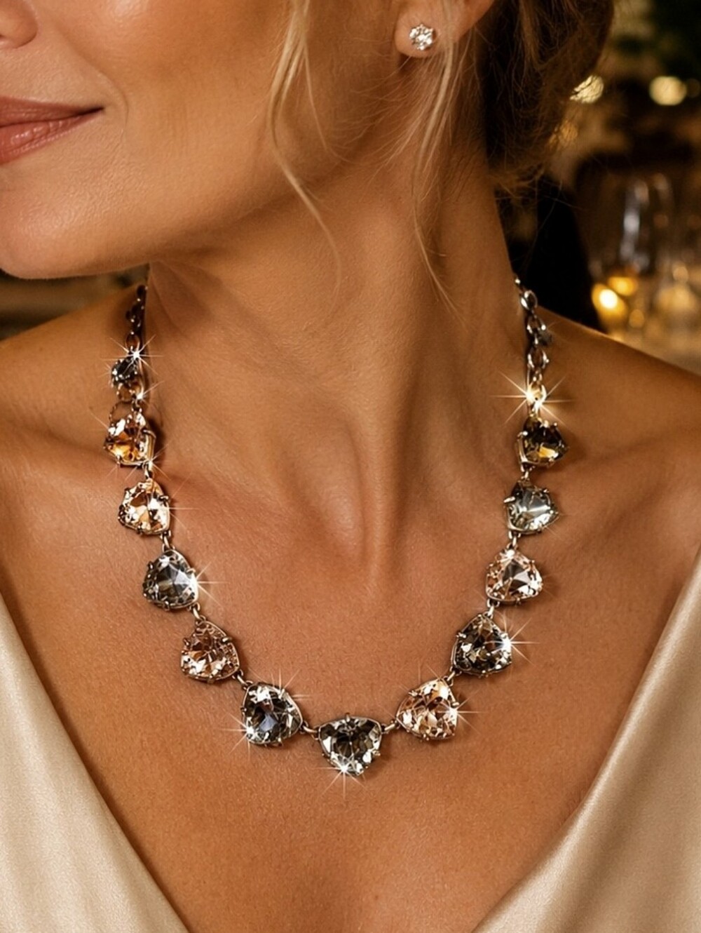 Stella • Dot Stella and Dot Triangle Faceted Stone Somervell Necklace FLAWED